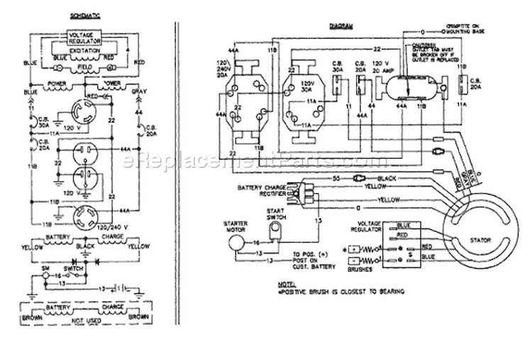 Page D Diagram and Parts List for 8928-1  Briggs and Stratton Generator